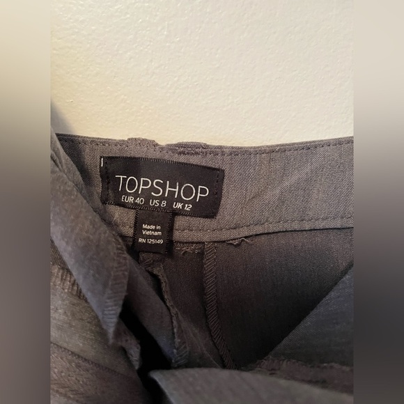 Topshop grey Trousers Smart Stretch Pockets Work Tailored Women's 8 - Picture 6 of 7